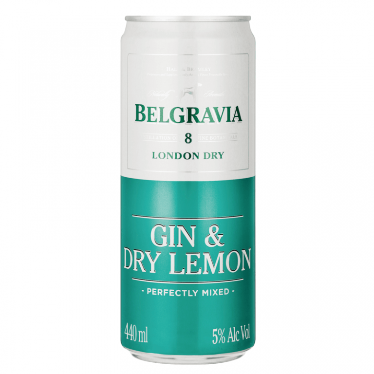 Belgravia Gin & Dry Lemon Can 440ml (24x440ML) Prestons Liquor Stores